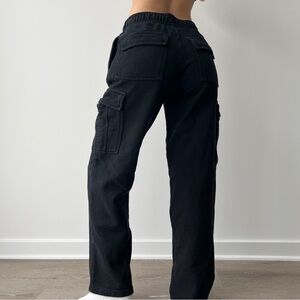 Aritzia Tna Cozy Fleece Mega Cargo Oversized Wide-Leg Sweatpants Black 2XS Short